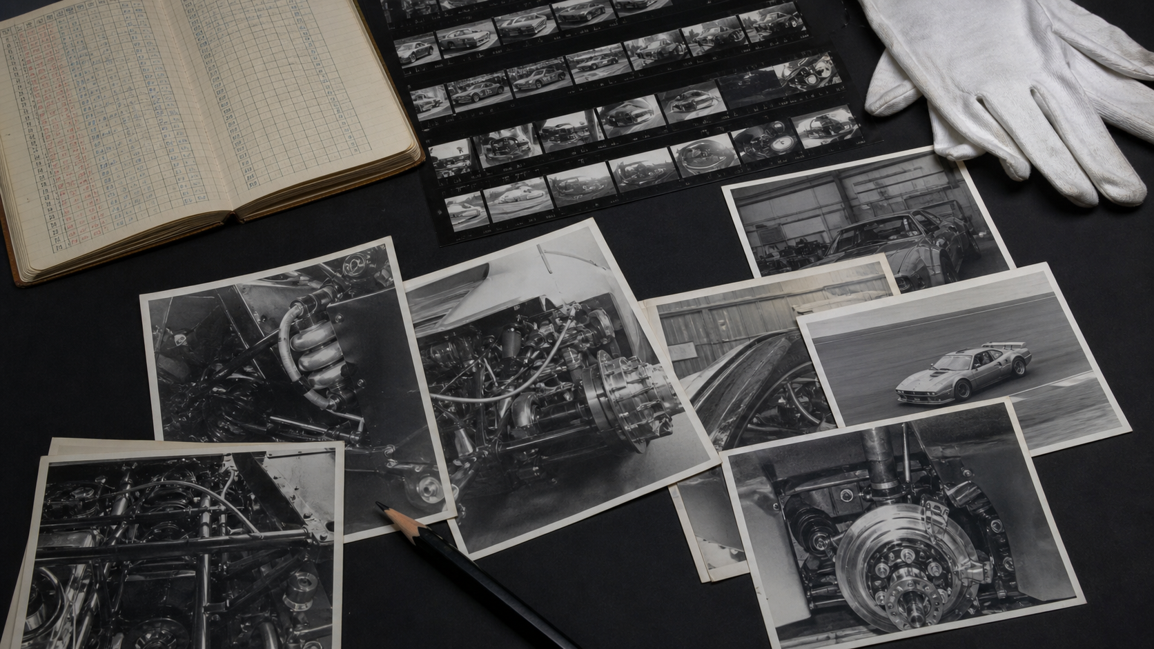 Photographies d’époque, registre et détails techniques servant à identifier une BMW M1 de compétition
