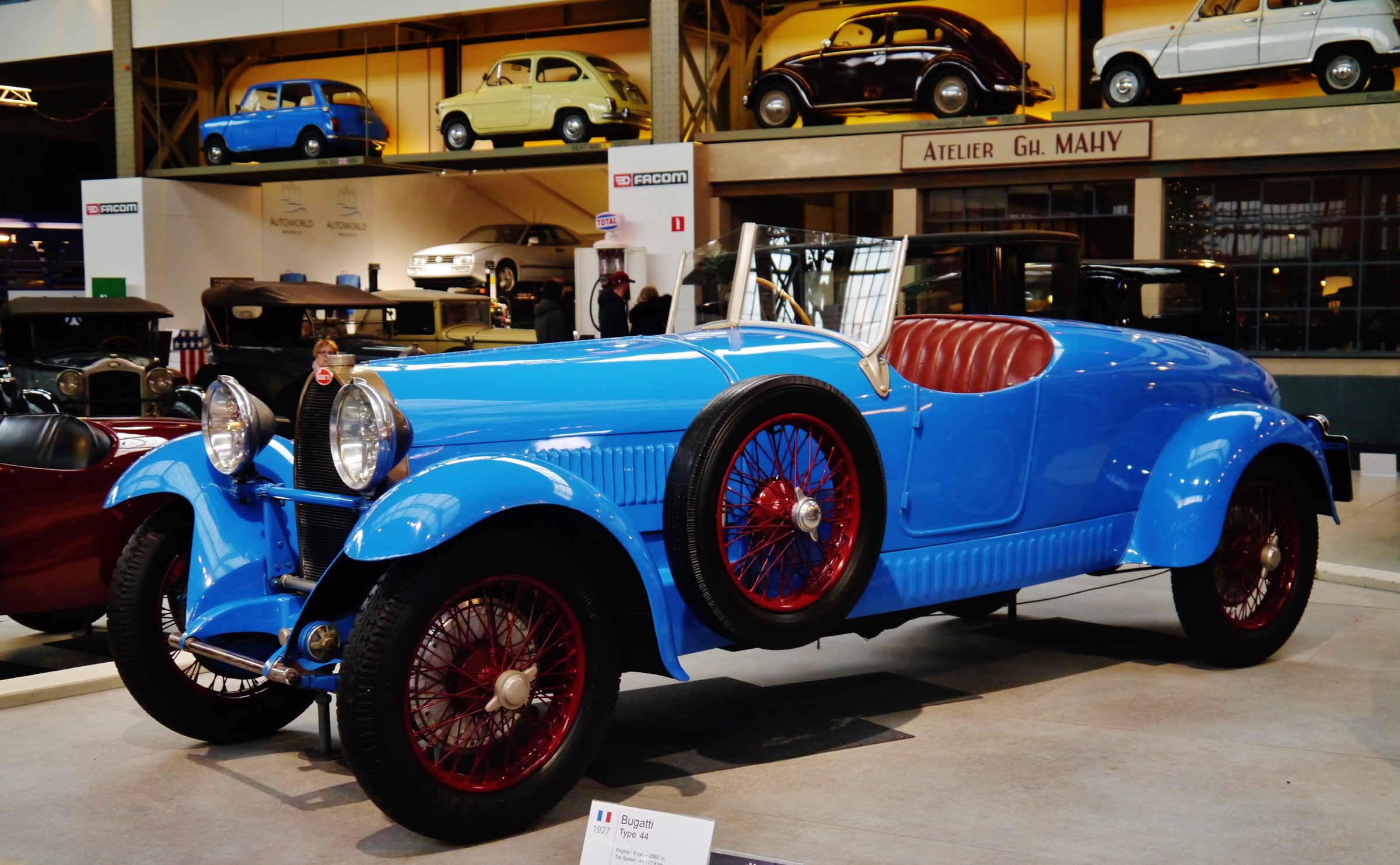 Bugatti Type 44 exposée à Autoworld Bruxelles