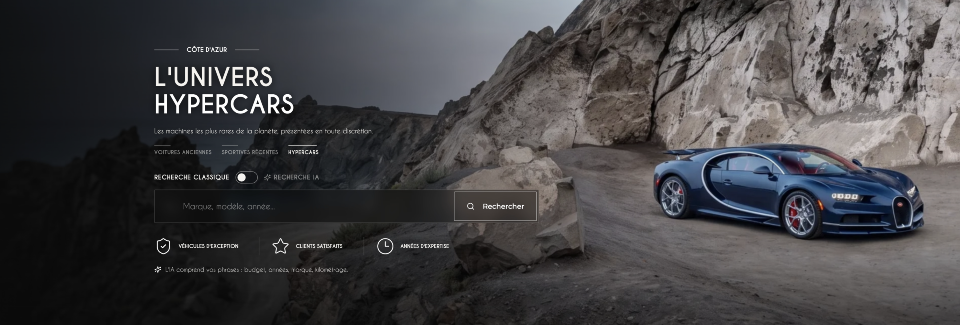 Nouvelle interface Plethore Cars dédiée à l’univers des hypercars