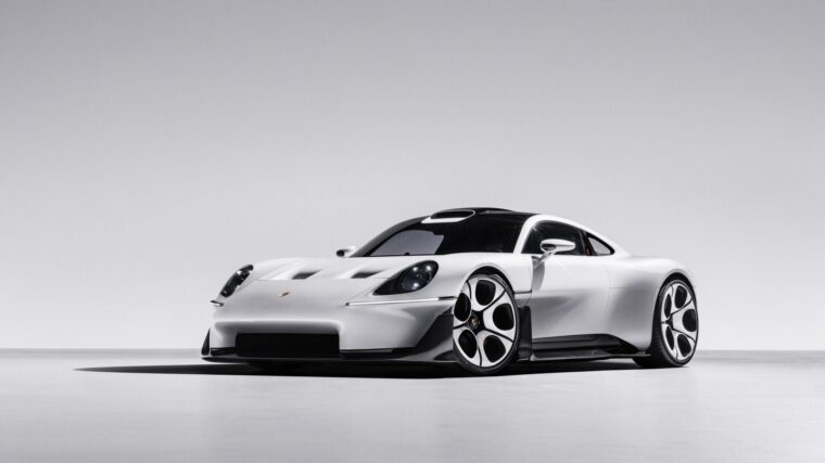 Porsche Mission S Concept 2026 blanche vue de trois quarts avant